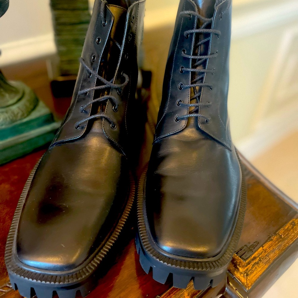 SOLD!! $1,100 Balenciaga Black Military Boots size US 12, EU 45 - Picture 11 of 11